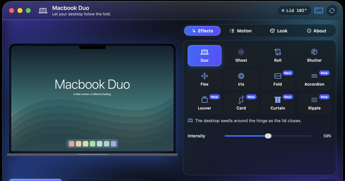 Macbook Dua AN macbook lid close animation